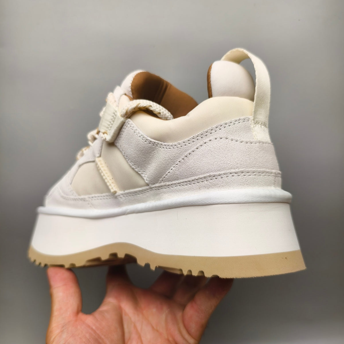White Chunky Dad Sneakers | Lace-Up Casual Style – In Stock