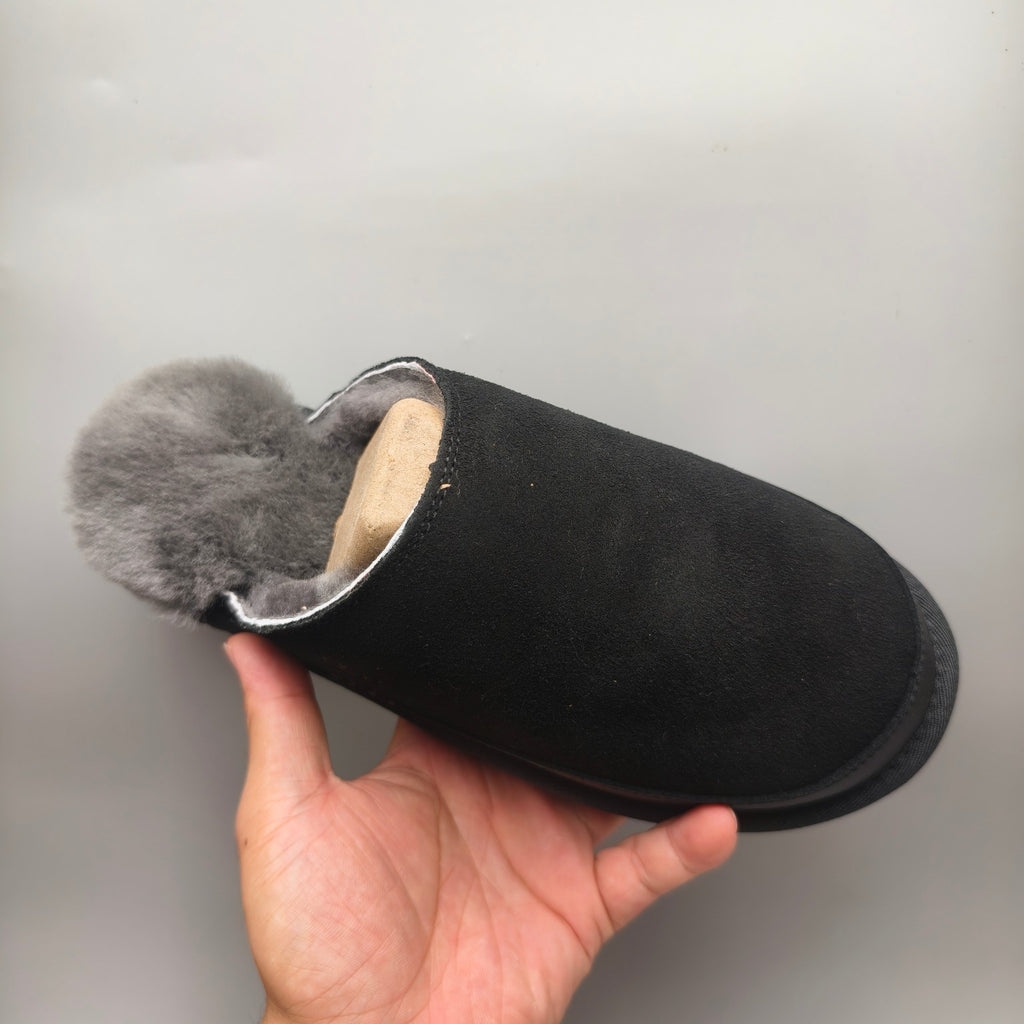 Black Men's Plush Slippers | Ultra-Light Casual Style – In Stock