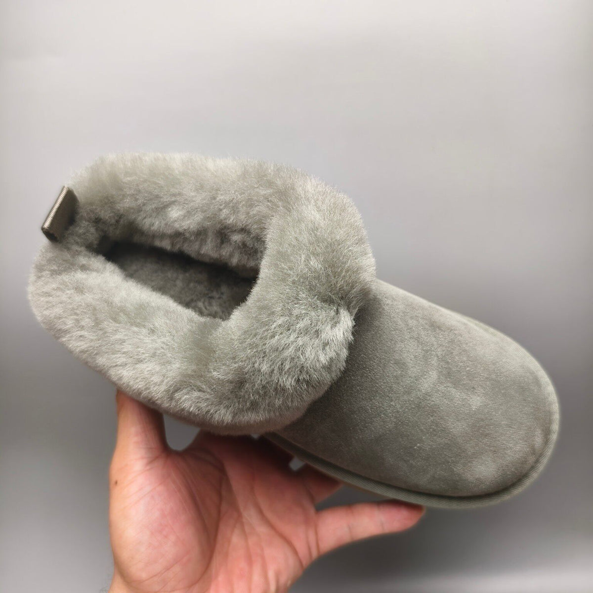 Green Chunky Sole Suede Slip-On Lazy Shoes | In Stock