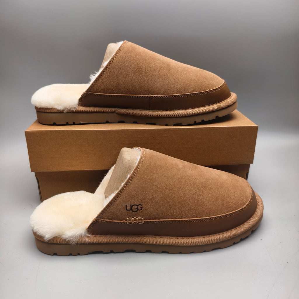 Chestnut Men's Plush Slippers | Ultra-Light Casual Style – In Stock