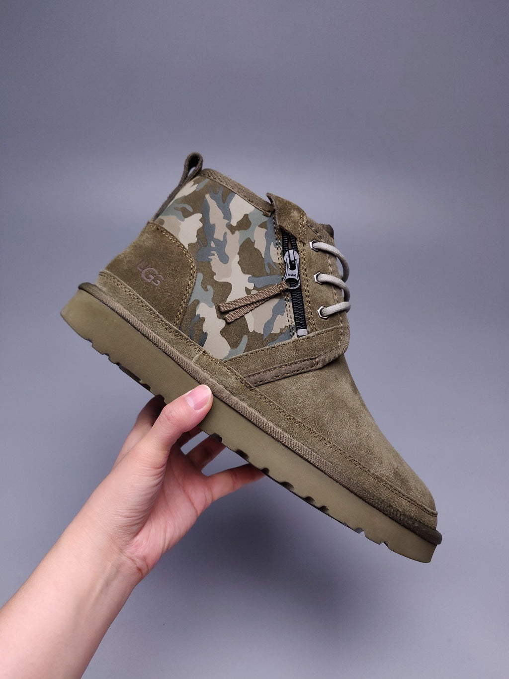 Army Green Men's Shoes | Colorblock Camo Style – In Stock