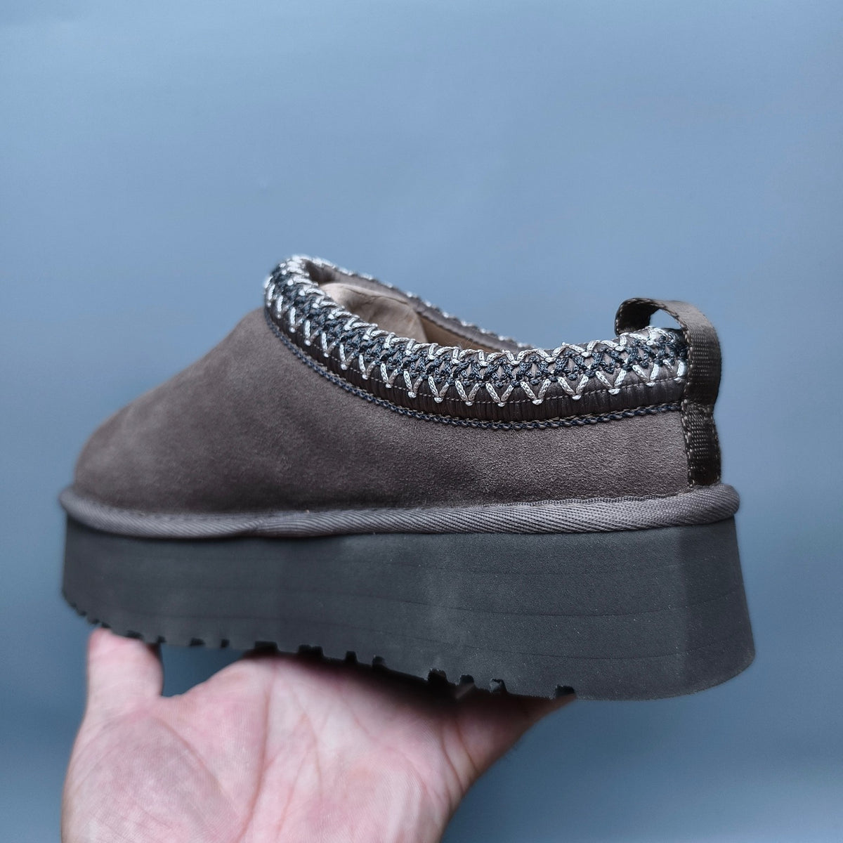Walnut Ethnic Style Chunky Platform Casual Shoes | In Stock