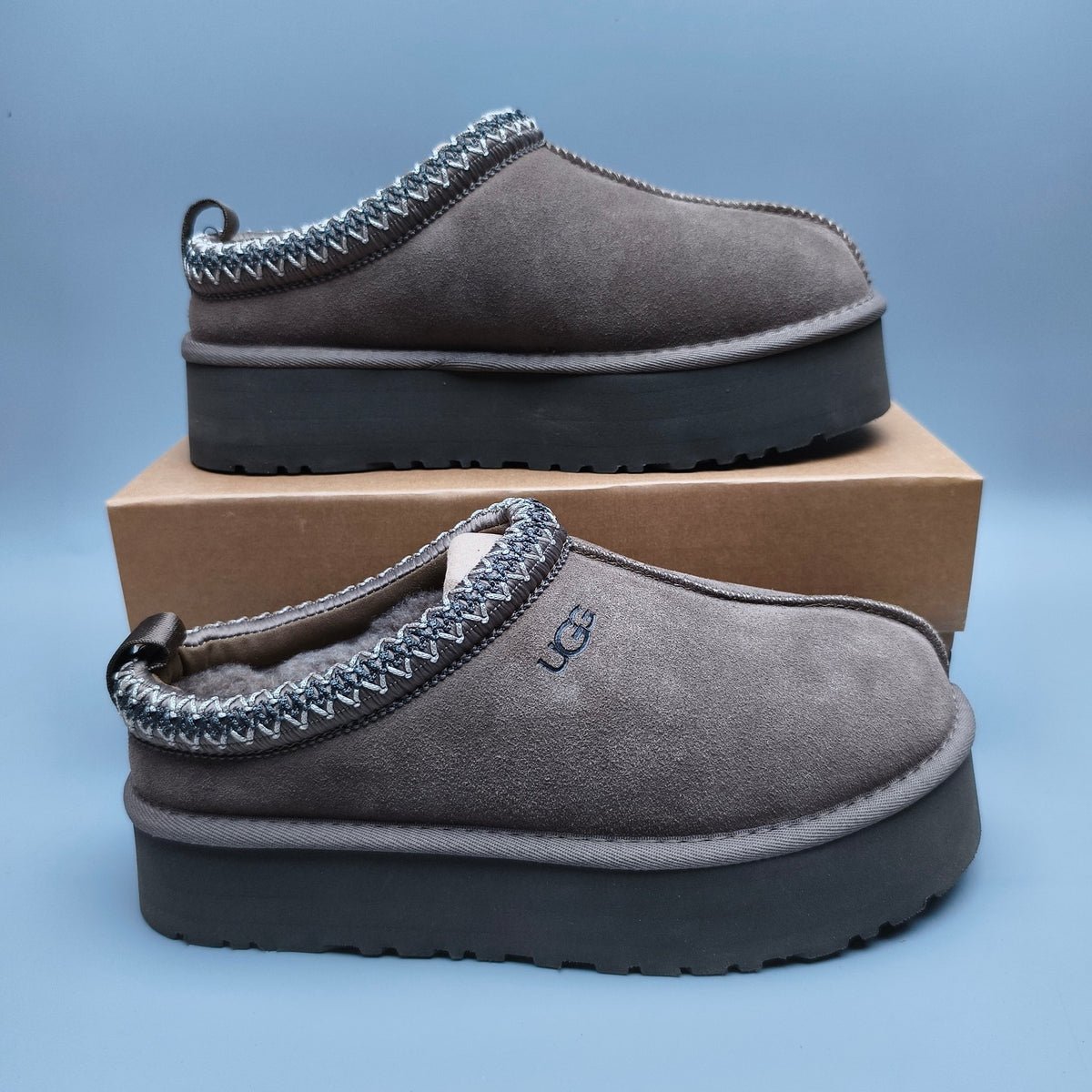 Walnut Ethnic Style Chunky Platform Casual Shoes | In Stock