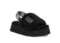 Black Disco Fluffy Sandals | In Stock