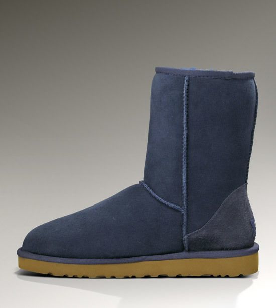Navy Blue New Classic Short Boots | Stain-Resistant – In Stock
