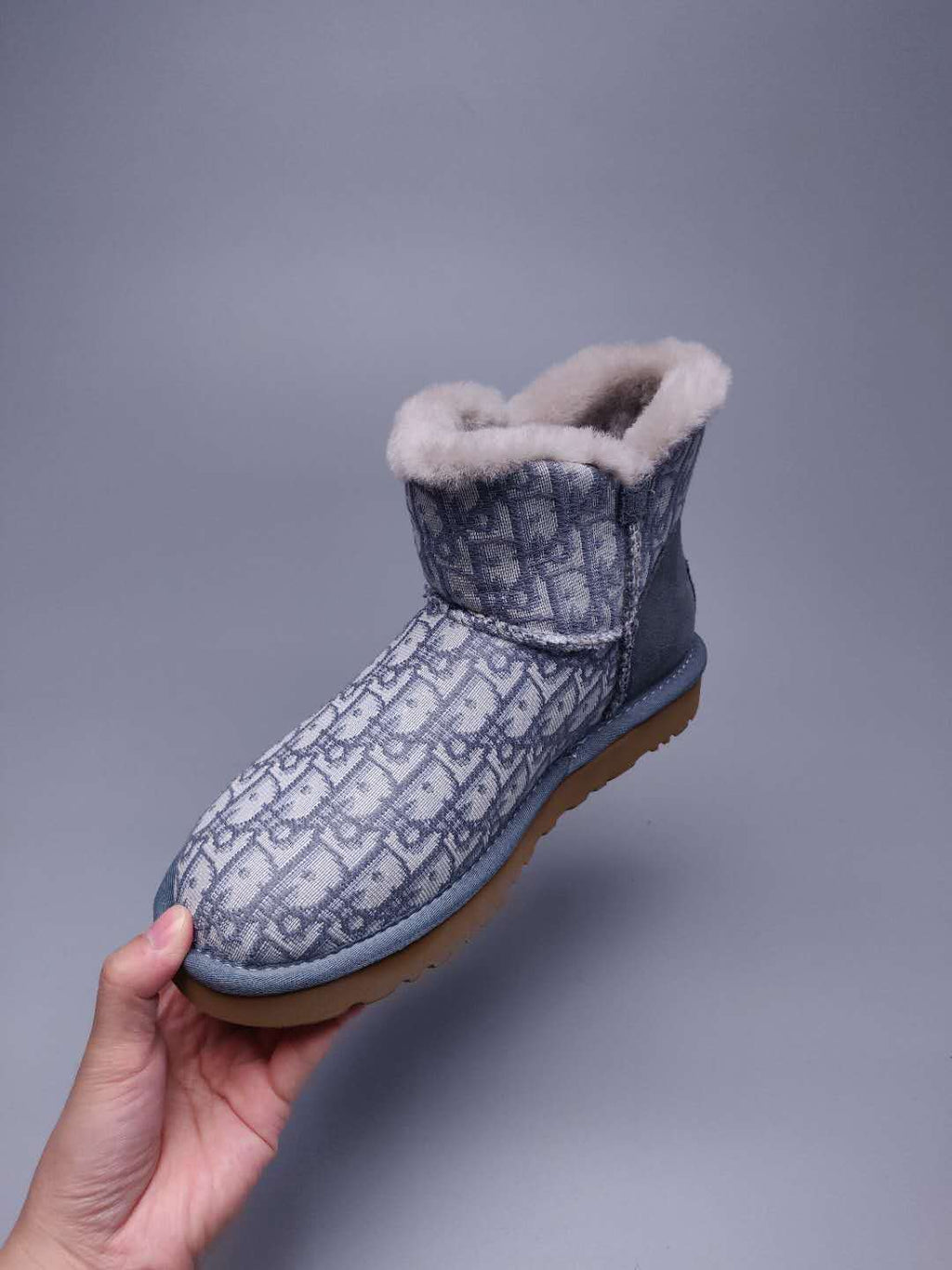 Grey Fabric-Textured Shoes | Statement Style – In Stock