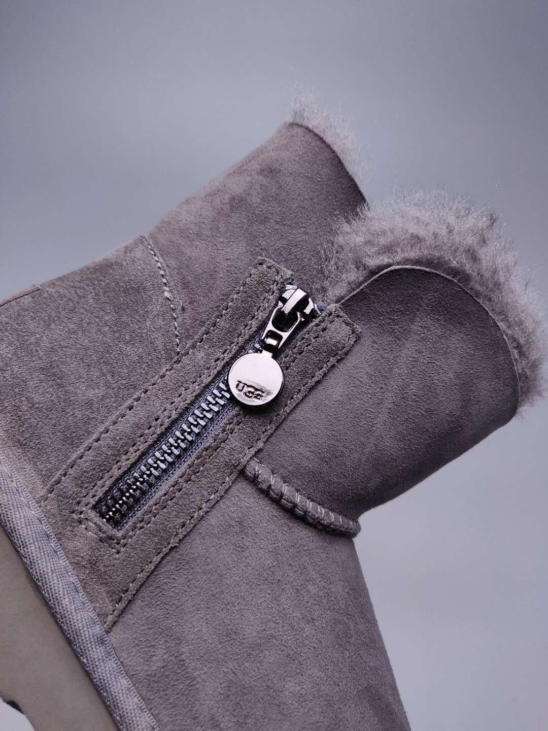 Grey Side Zip Ankle Boots | In Stock