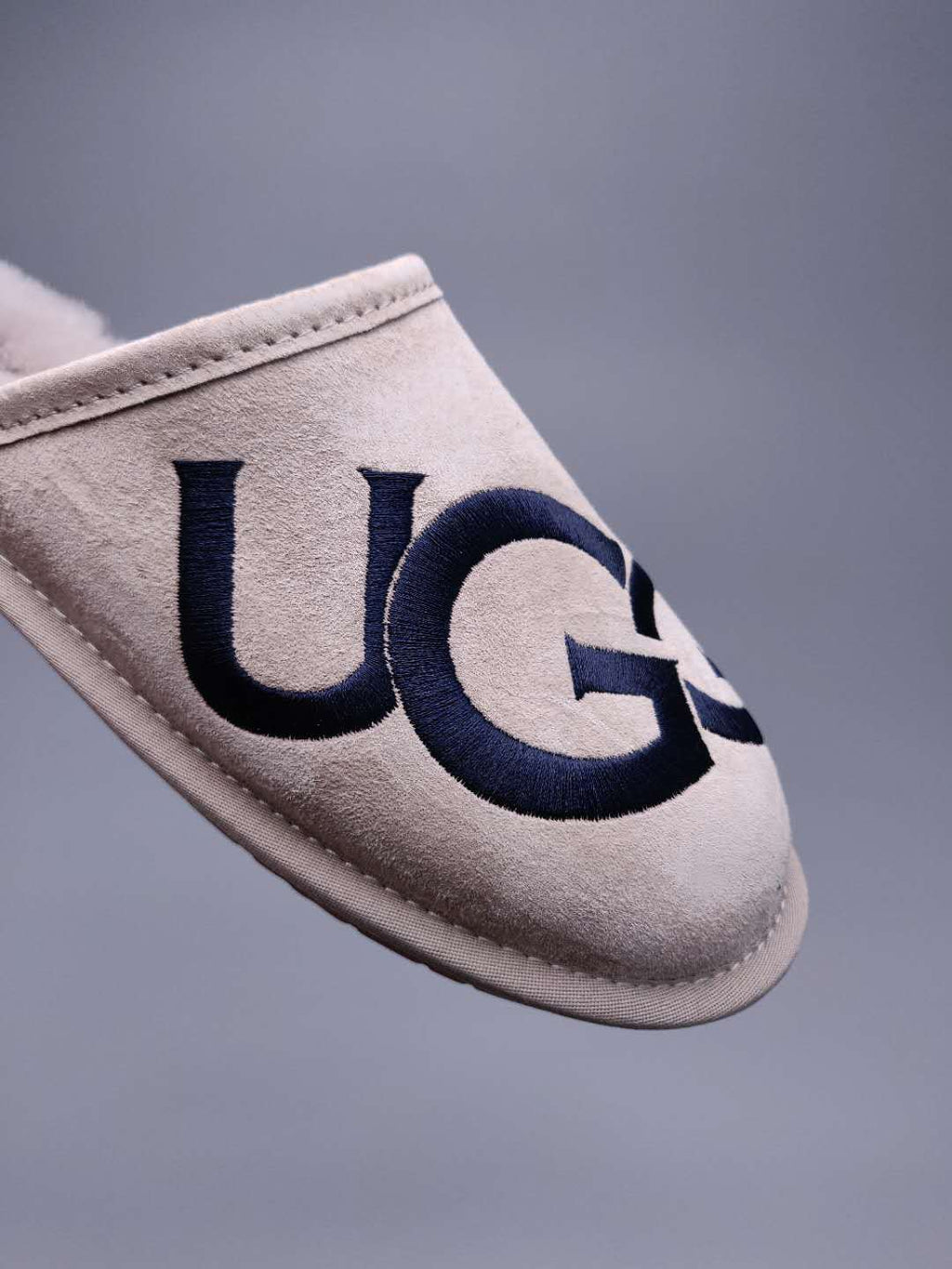 Grey Designer-Style Indoor Slippers | G Logo House Shoes – In Stock