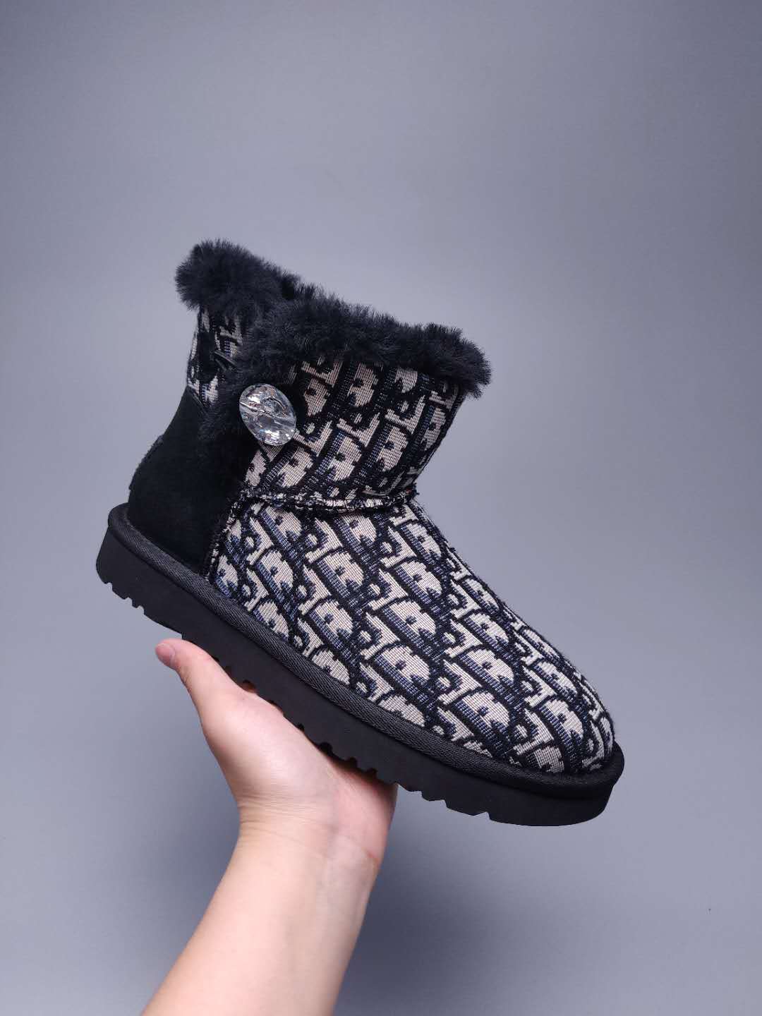 Black Fabric-Textured Shoes | Statement Style – In Stock