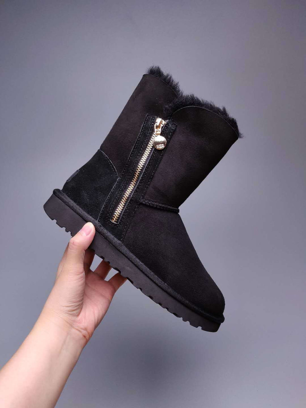 Black Side Zip Mid-Calf Boots | In Stock