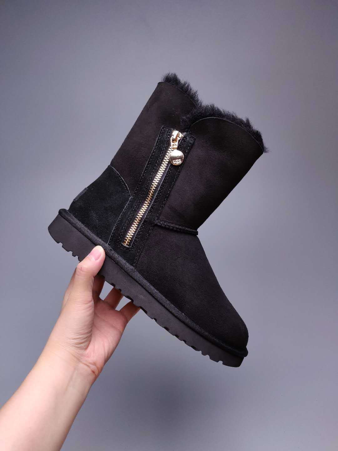 Black Side Zip Mid-Calf Boots | In Stock