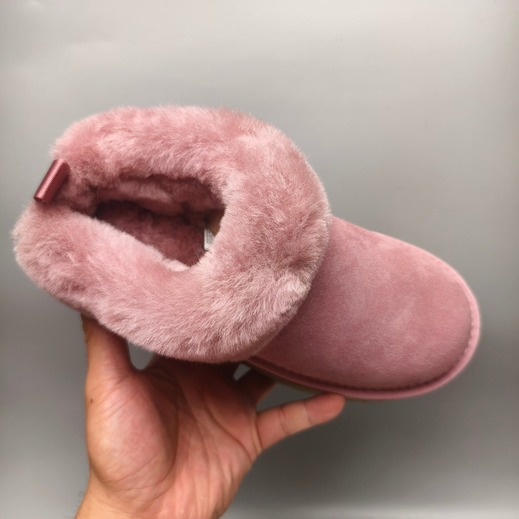 Pink Chunky Sole Suede Slip-On Lazy Shoes | In Stock