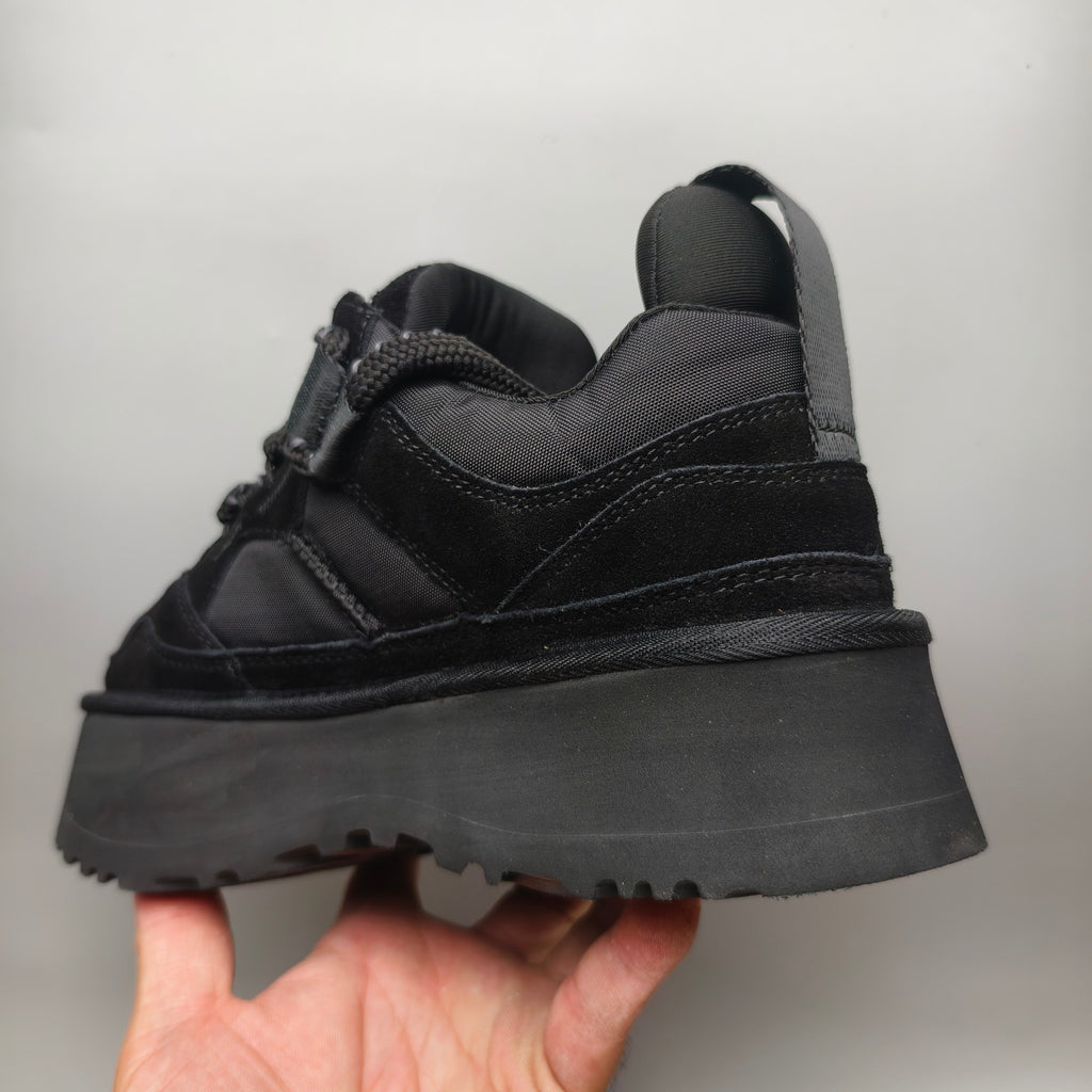 Black Chunky Dad Sneakers | Lace-Up Casual Style – In Stock