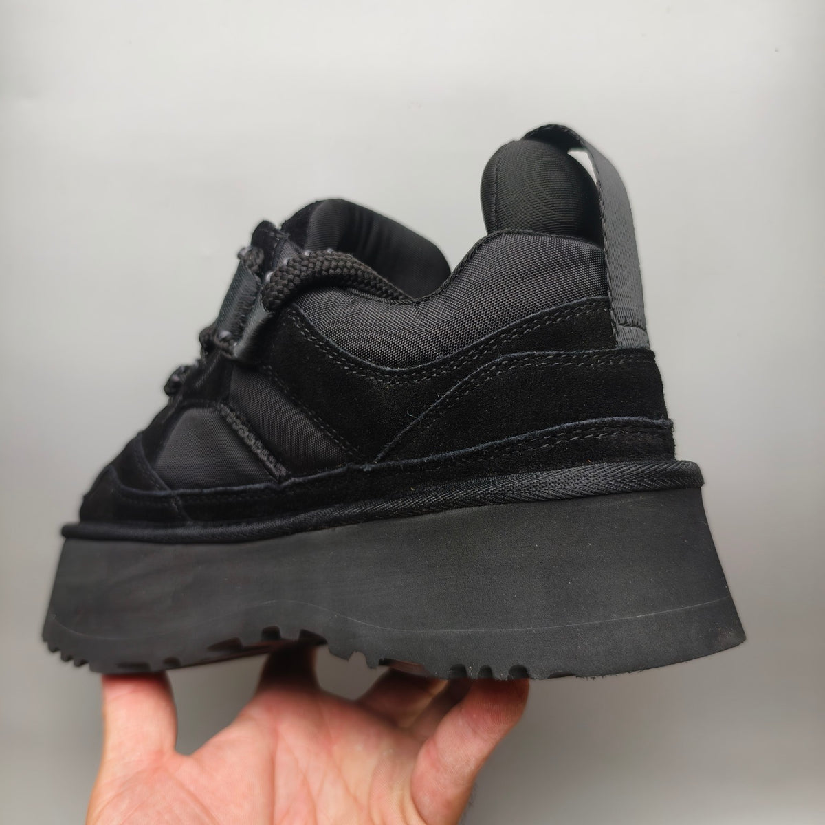 Black Chunky Dad Sneakers | Lace-Up Casual Style – In Stock