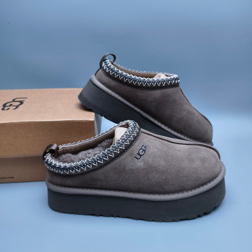 Walnut Ethnic Style Chunky Platform Casual Shoes | In Stock
