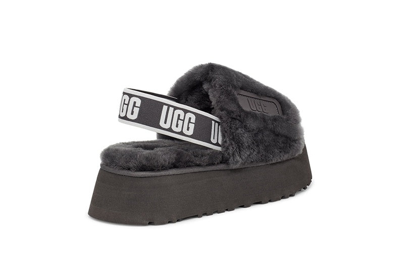 Grey Disco Fluffy Sandals | In Stock