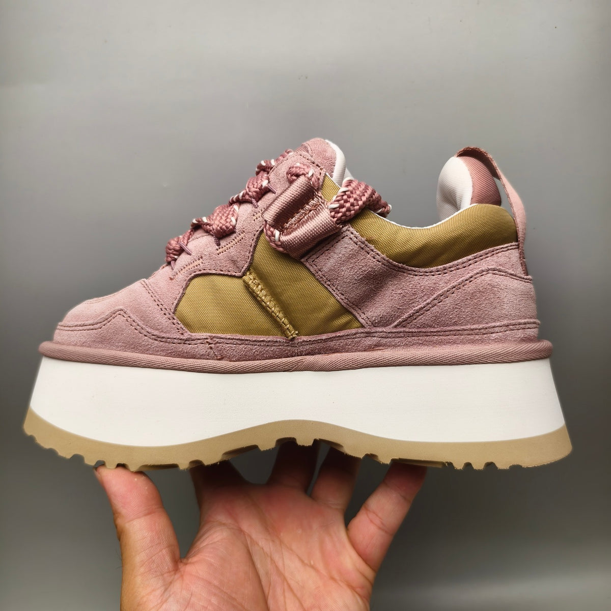 Pink Chunky Dad Sneakers | Lace-Up Casual Style – In Stock