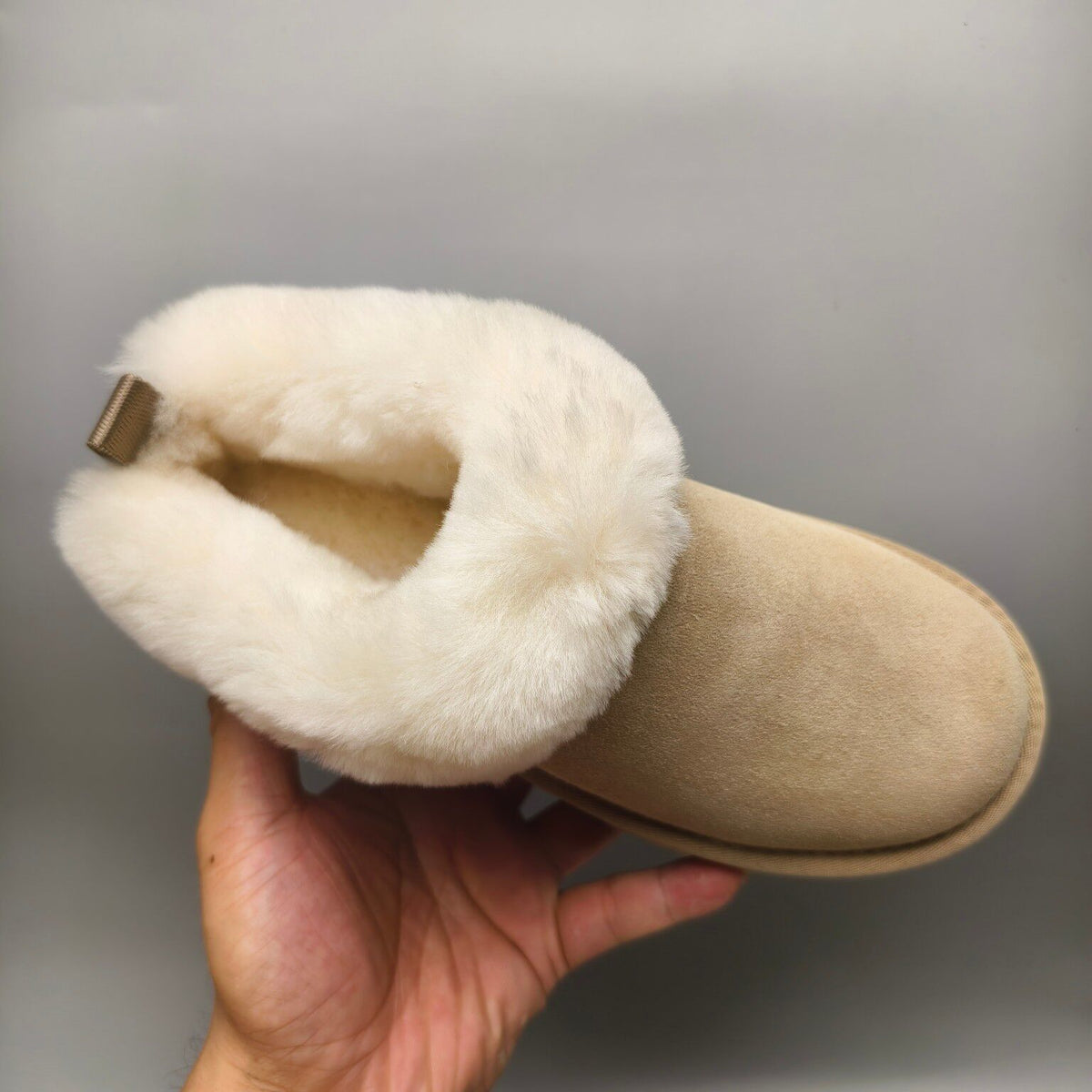 Sand Chunky Sole Suede Slip-On Lazy Shoes | In Stock