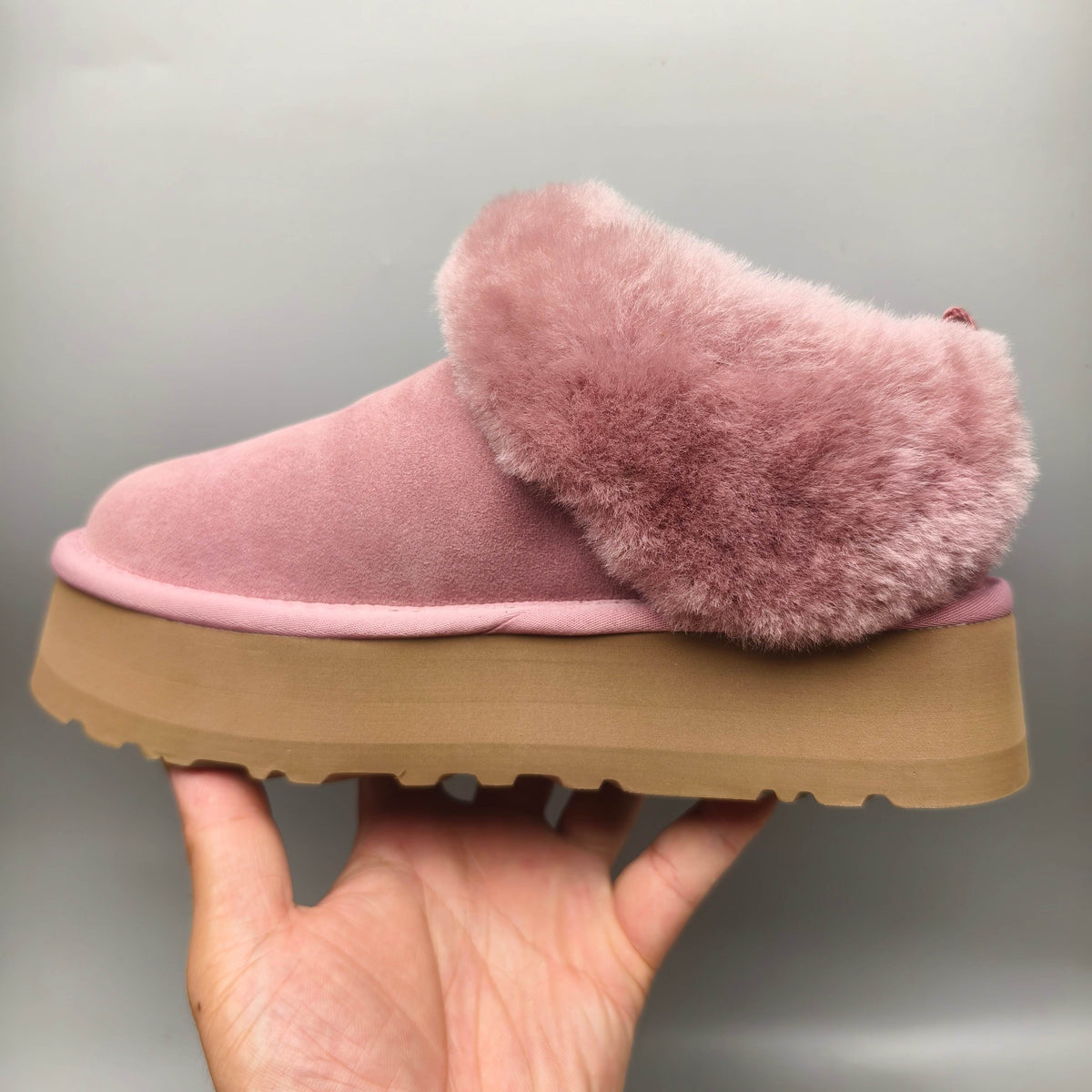 Pink Chunky Sole Suede Slip-On Lazy Shoes | In Stock