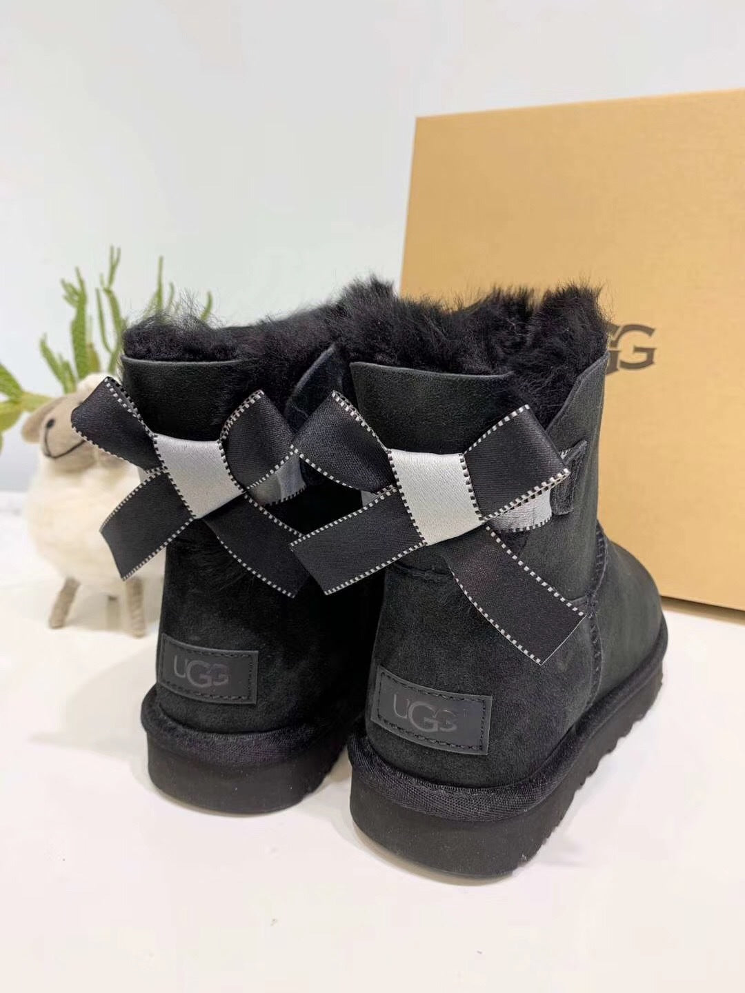 Black Bow Shimmer Boots | Mukosi Winter Collection – In Stock