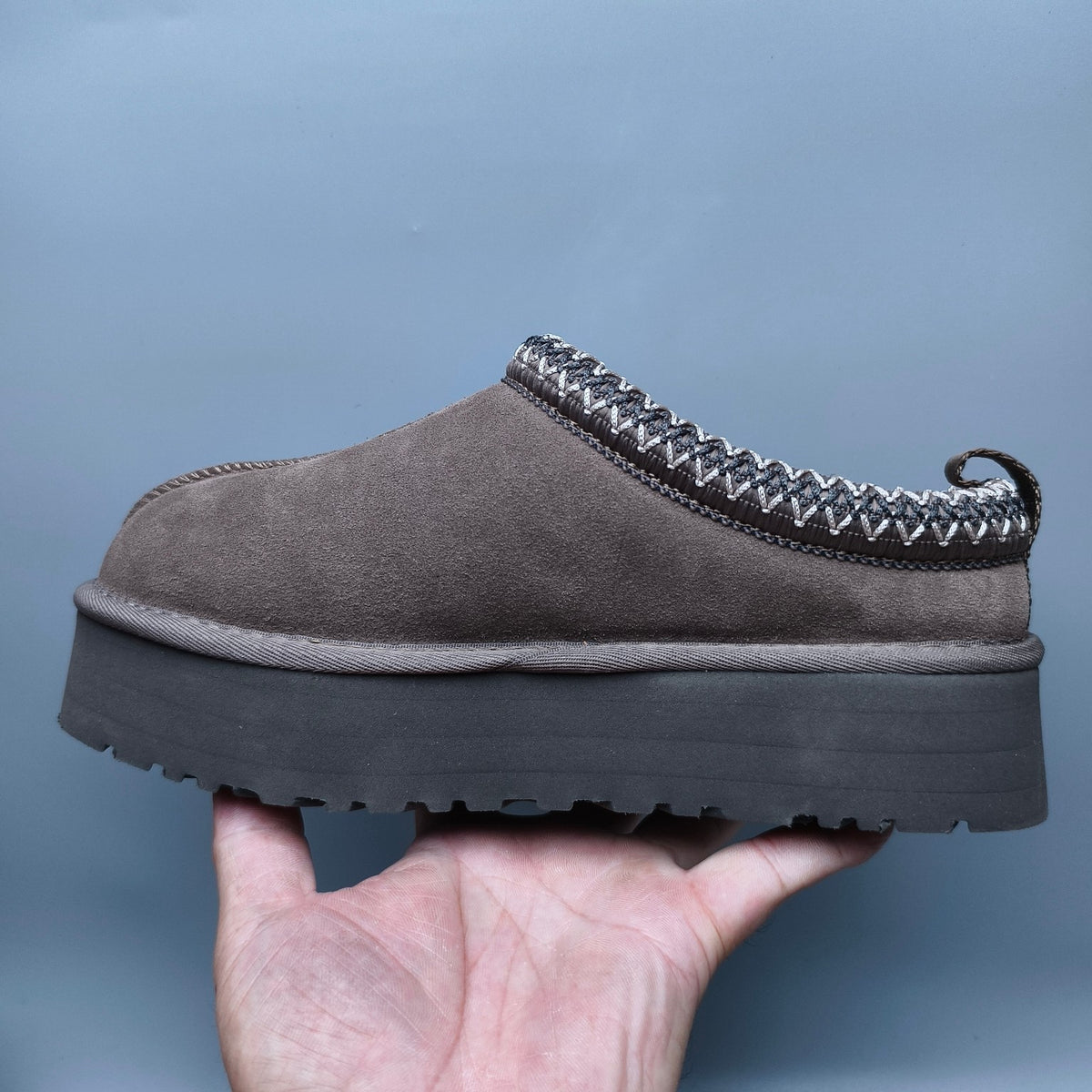 Walnut Ethnic Style Chunky Platform Casual Shoes | In Stock