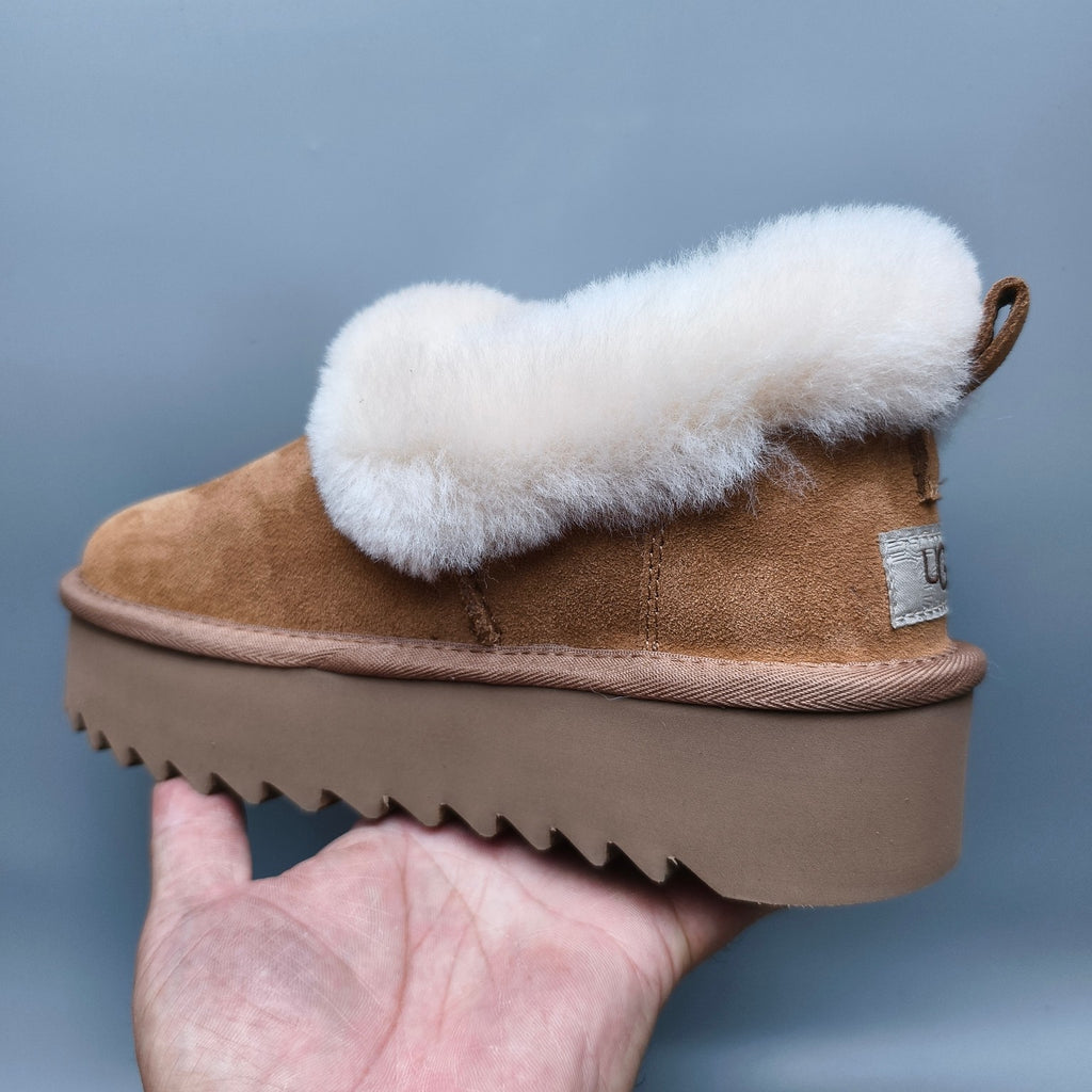 Chestnut Casual Shoes | Chunky Platform Style – In Stock