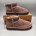 Brown Suede Back Strap Shoes | Textured Style – In Stock