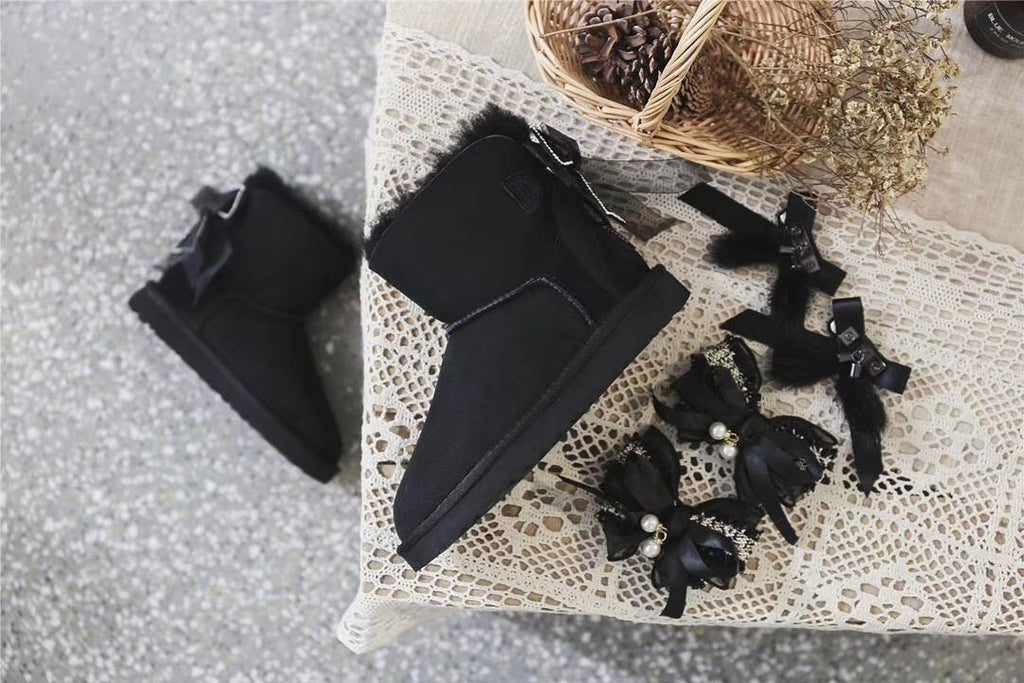 Classic Black Snow Boots | Three-Way Styling – Model 6503