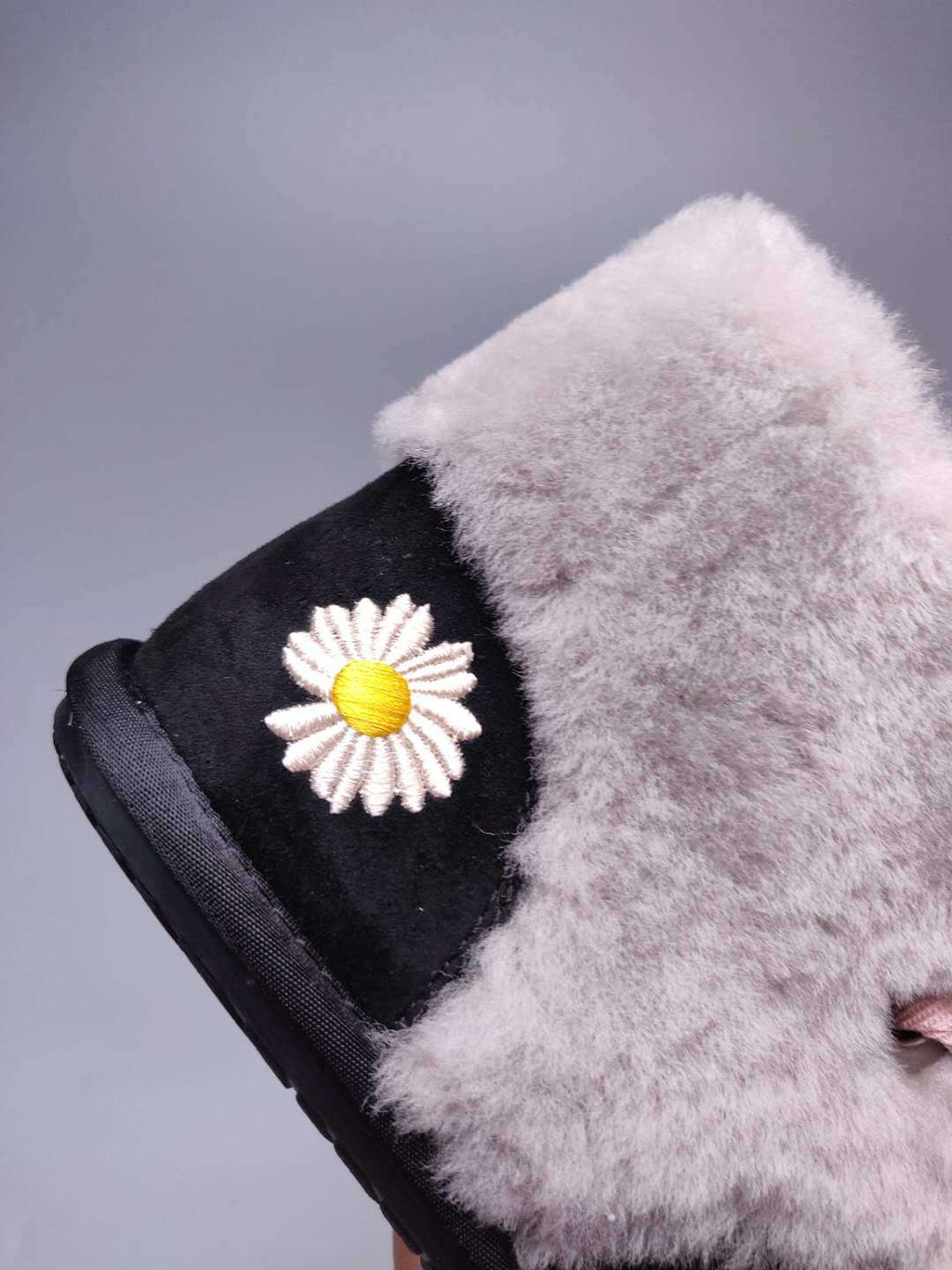 Black Daisy Shoes | Chain & Ribbon Details – In Stock