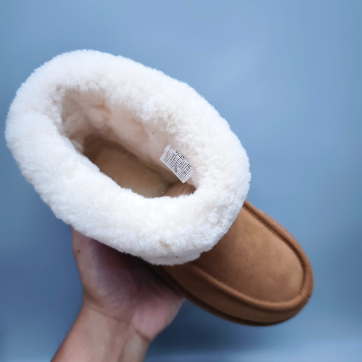 Chestnut Curly-Textured Mid-Top Boots | Oversized Logo – In Stock