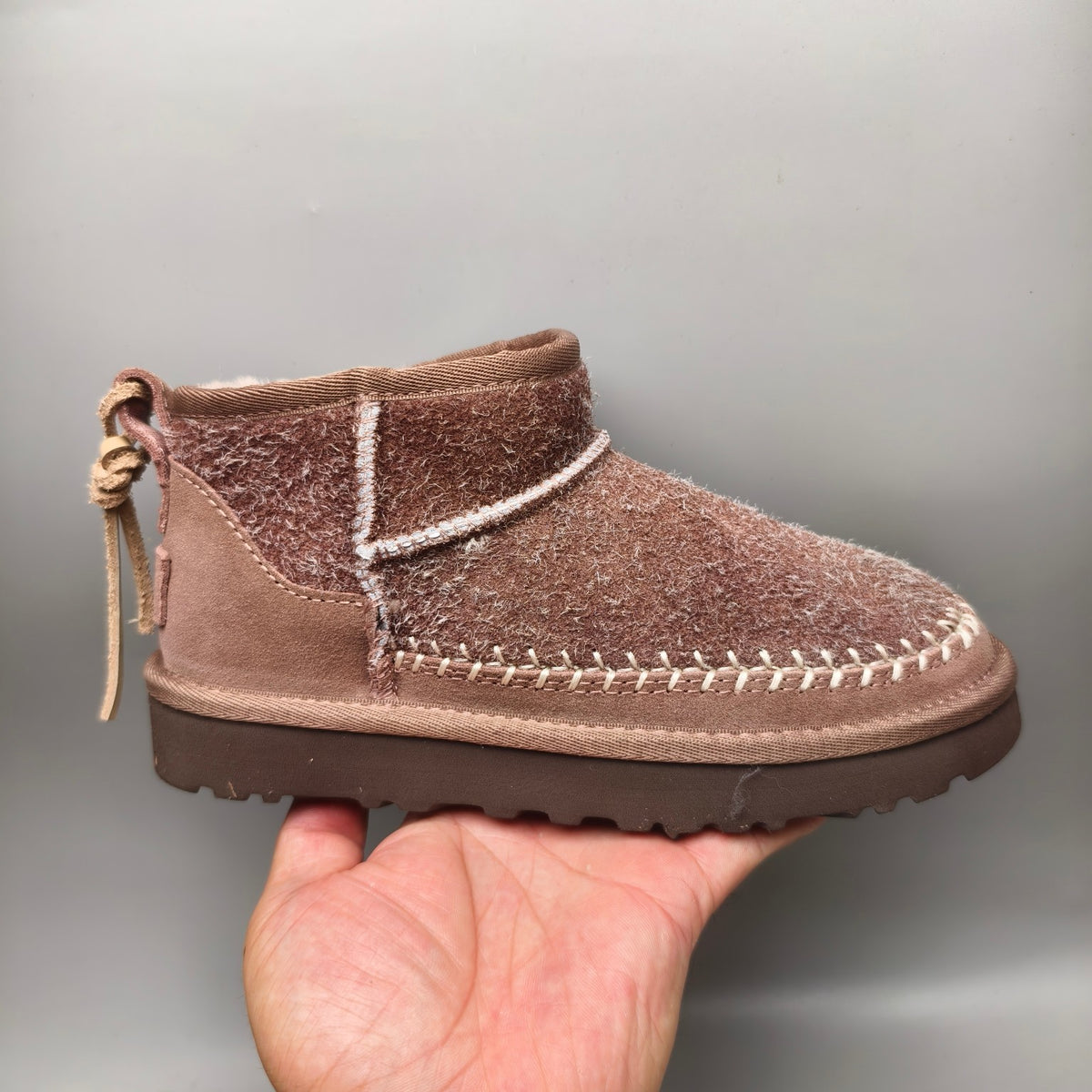 Brown Suede Back Strap Shoes | Textured Style – In Stock