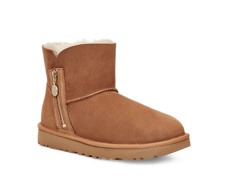 Chestnut Side Zip Ankle Boots | In Stock