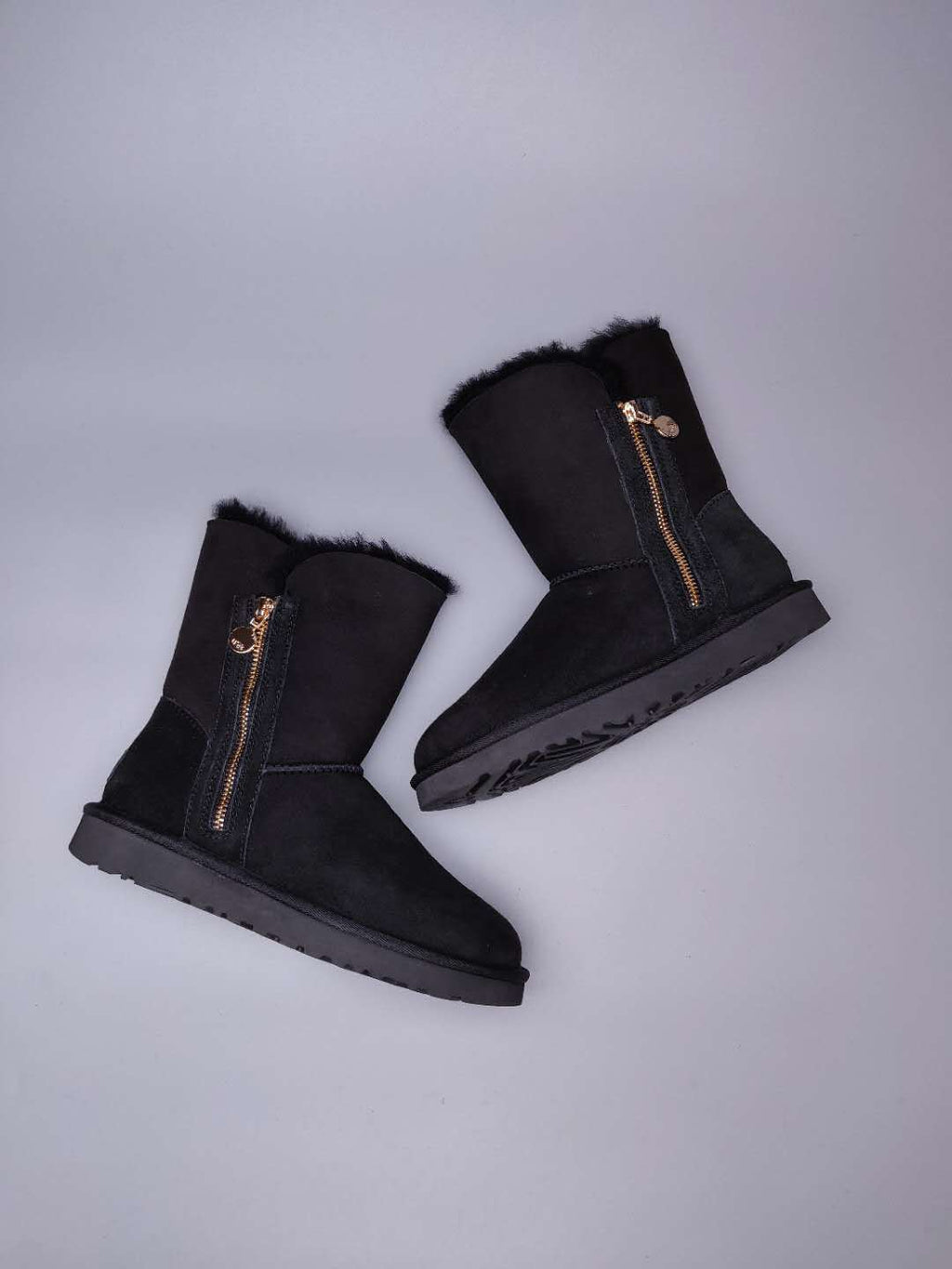 Black Side Zip Mid-Calf Boots | In Stock