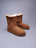 Chestnut Side Zip Mid-Calf Boots | In Stock