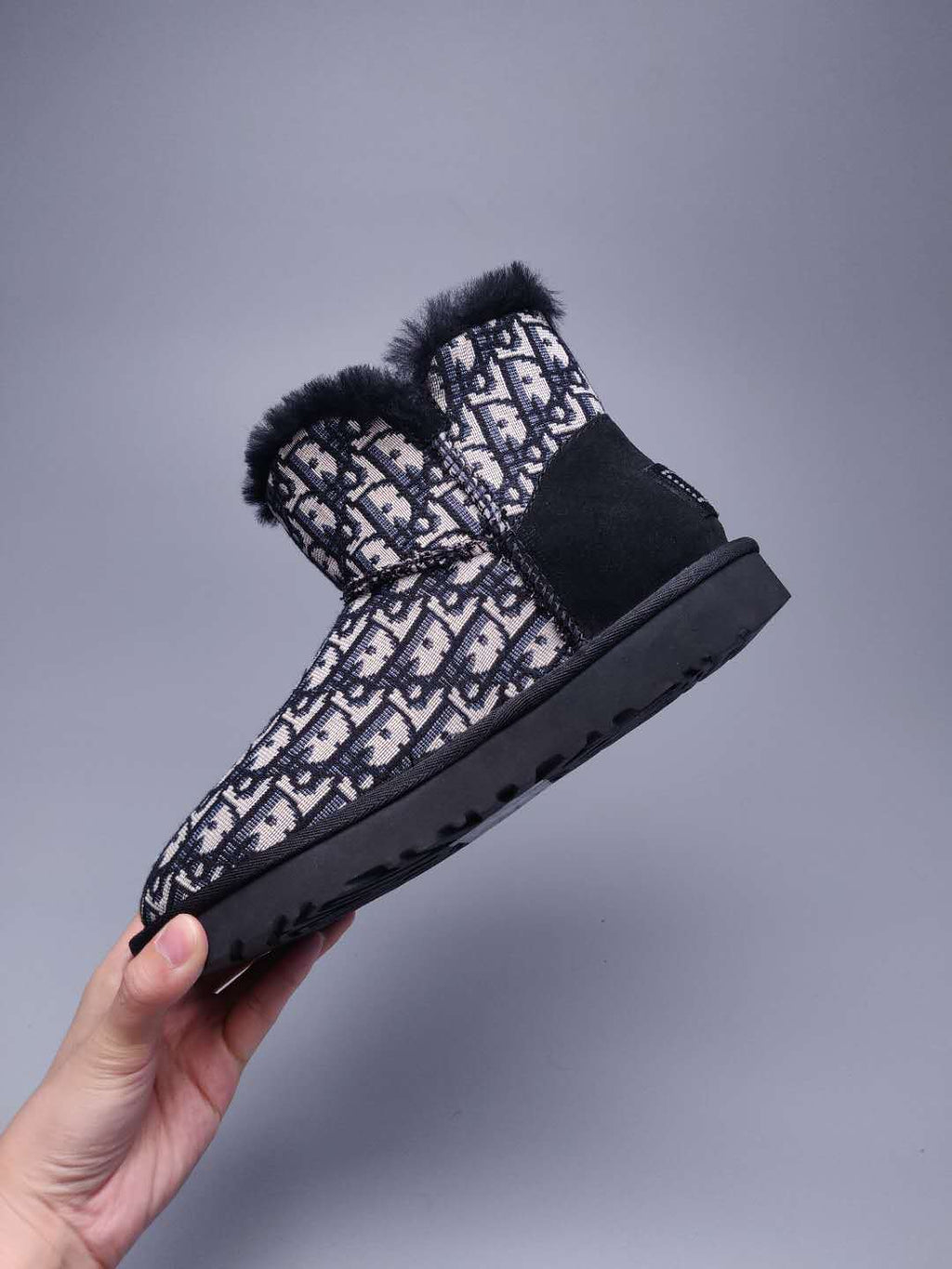 Black Fabric-Textured Shoes | Statement Style – In Stock