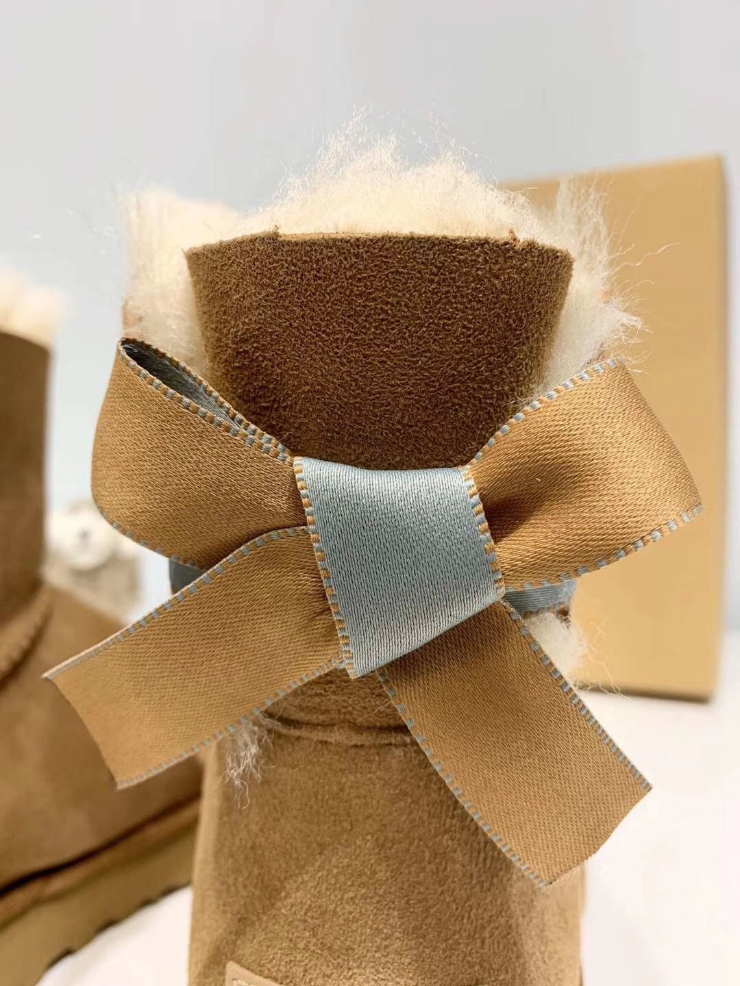 Chestnut Bow Shimmer Boots | Mukosi Winter Collection – In Stock