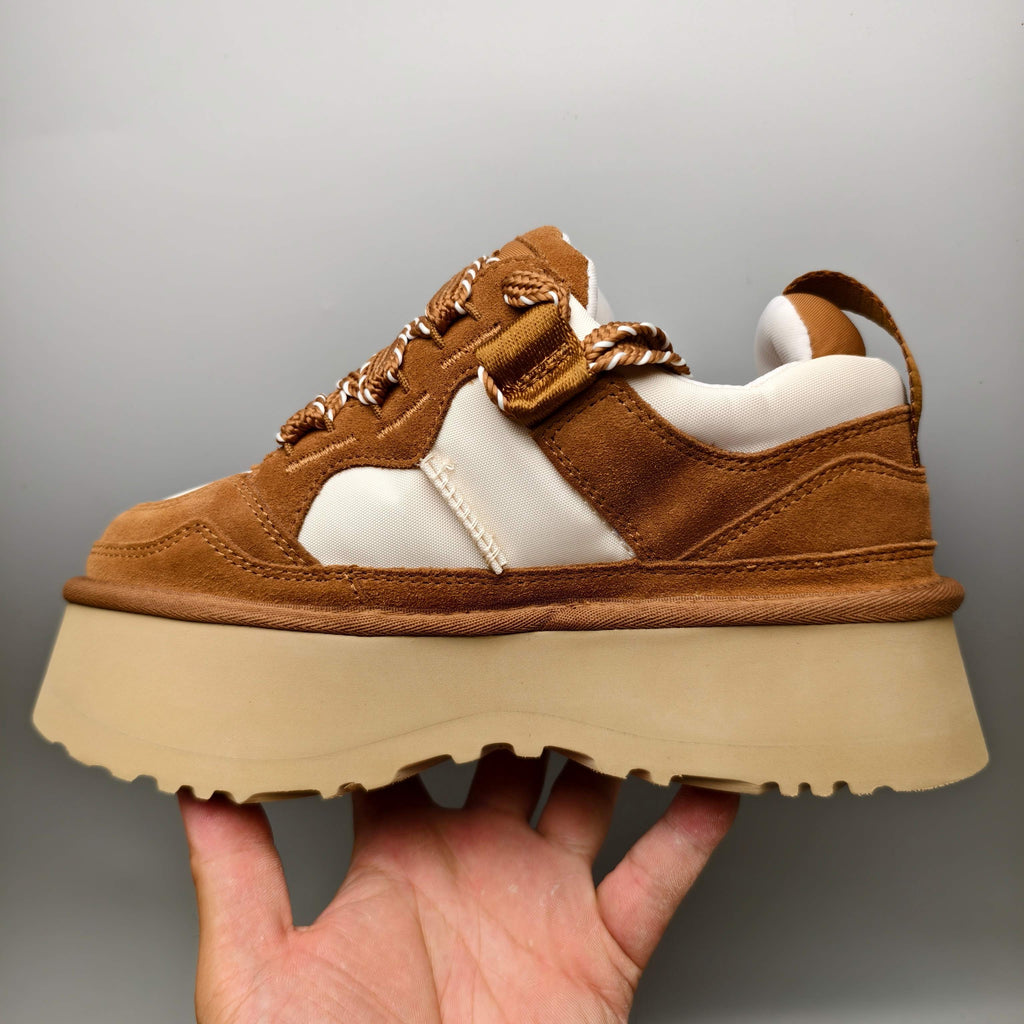 Chestnut Chunky Dad Sneakers | Lace-Up Casual Style – In Stock
