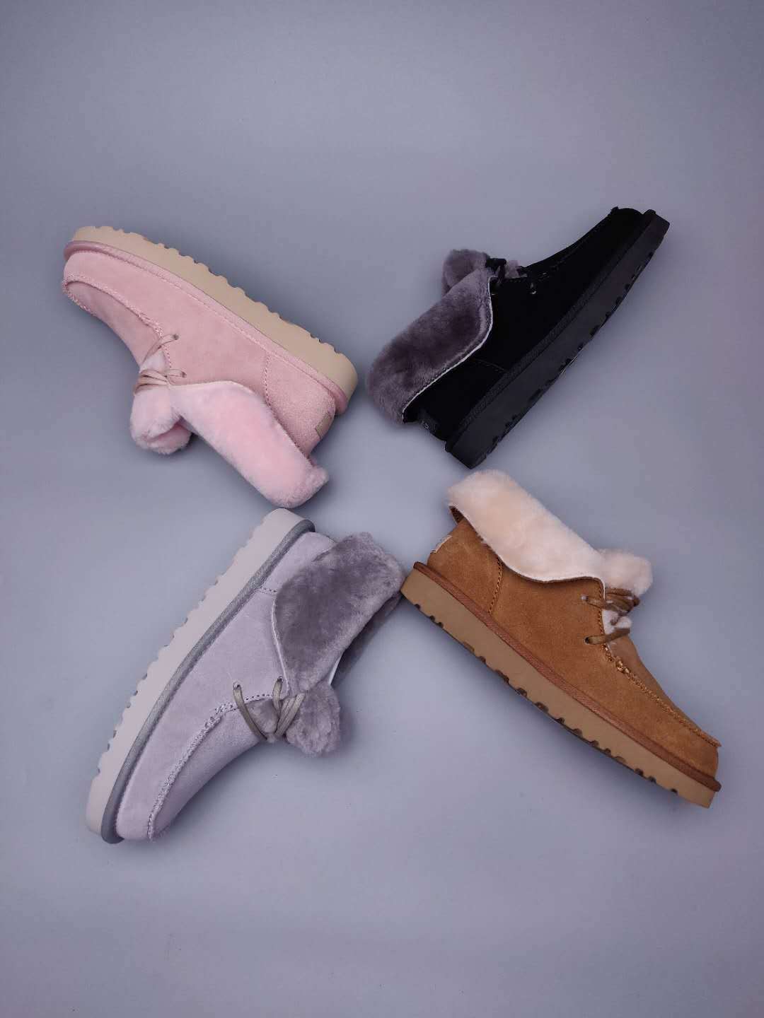 Black Fur-Trim Lace-Up Ankle Boots | Cozy Winter Style – In Stock