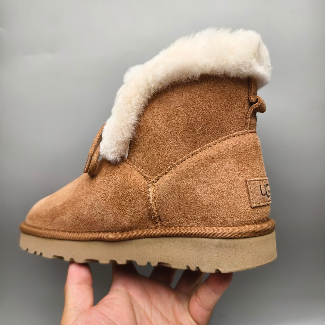 Chestnut Mid-Calf Casual Boots | Lace-Up Style – In Stock