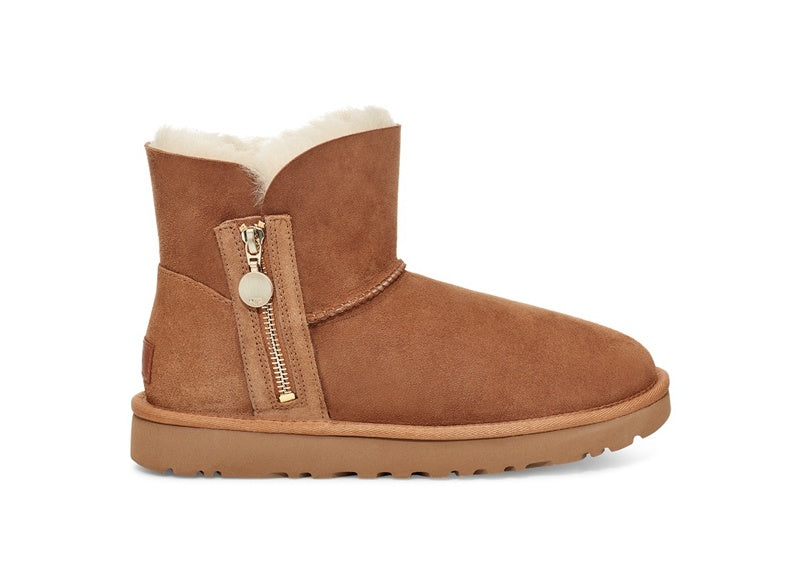 Chestnut Side Zip Ankle Boots | In Stock