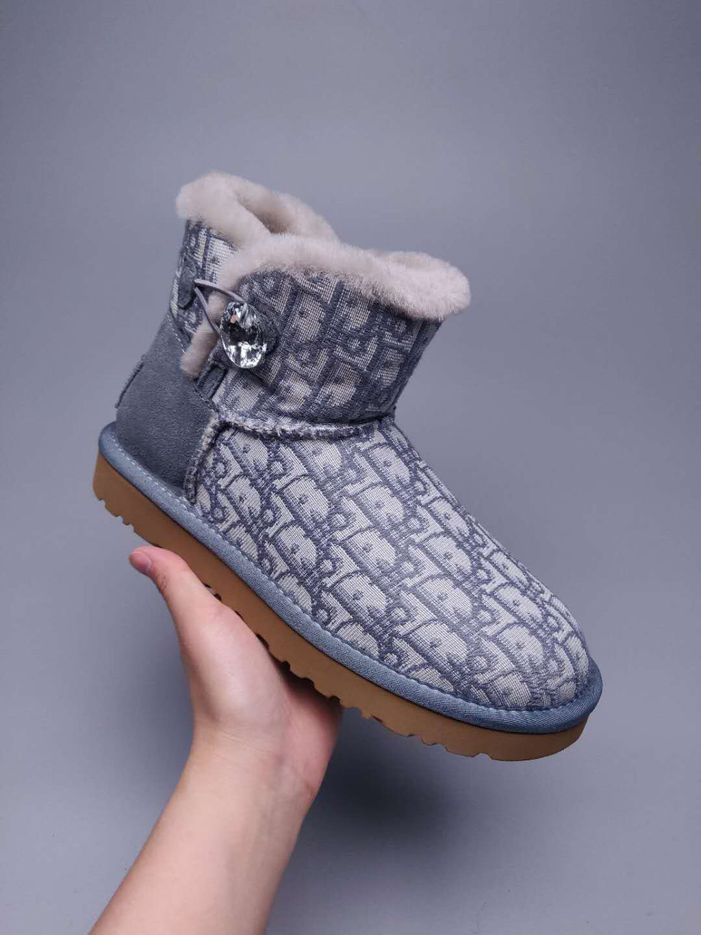 Grey Fabric-Textured Shoes | Statement Style – In Stock