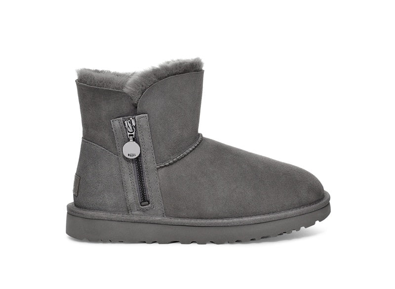 Grey Side Zip Ankle Boots | In Stock