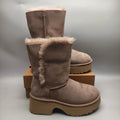Walnut Wedge Chunky Platform Mid-Calf Fashion Boots | Women – In Stock
