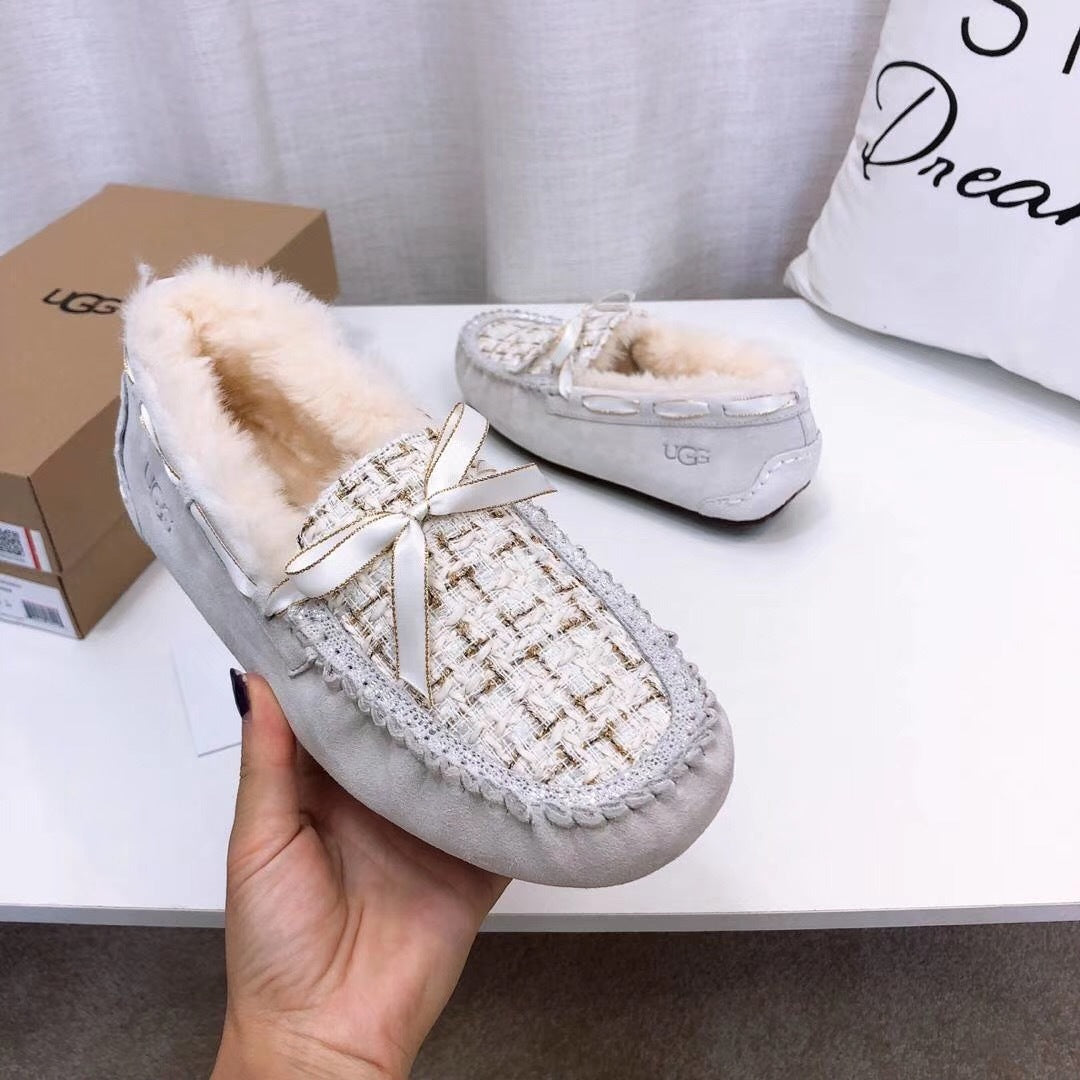 Pearl White Women's Driving Loafers | Elegant Chic Style