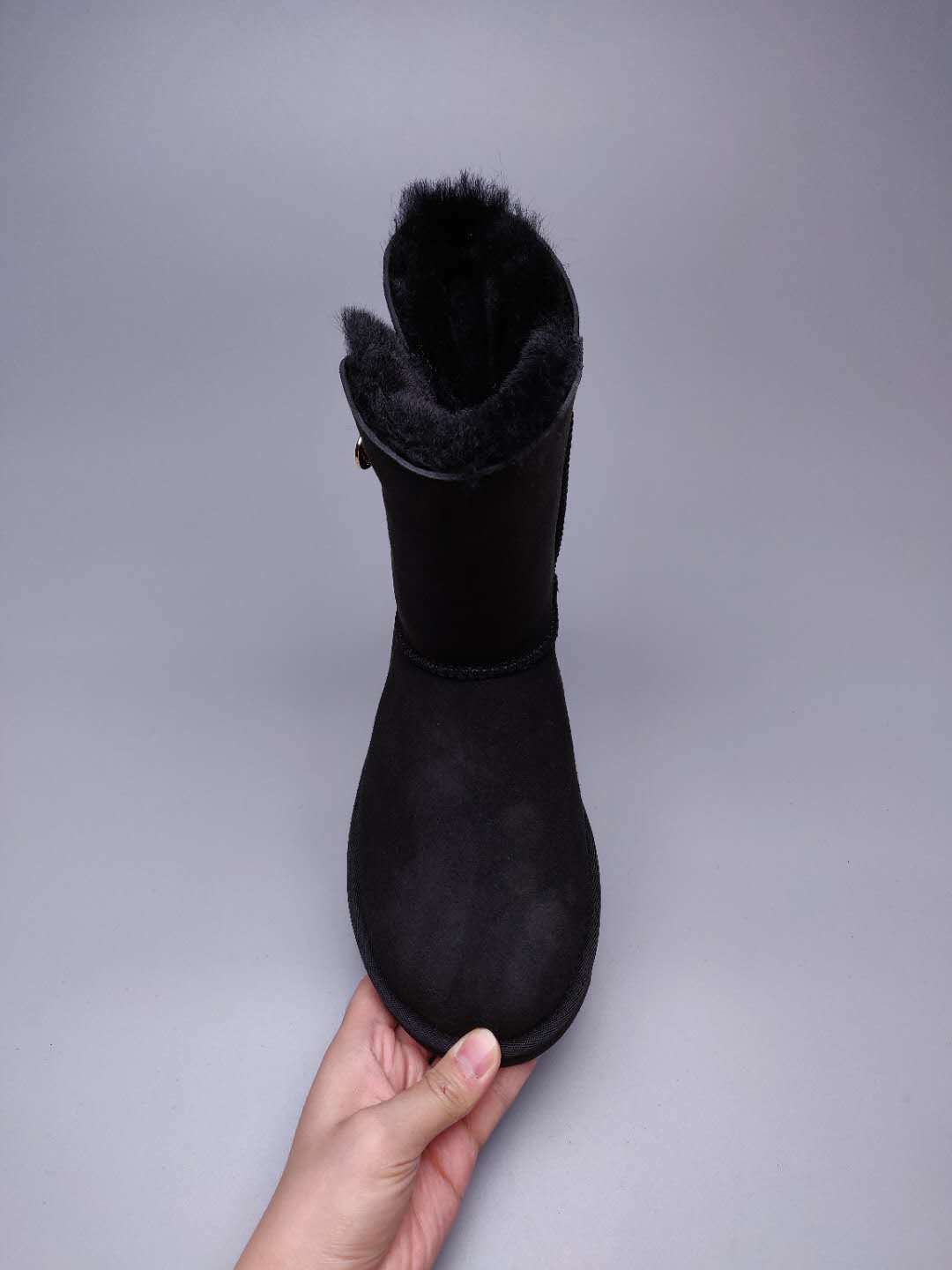 Black Side Zip Mid-Calf Boots | In Stock