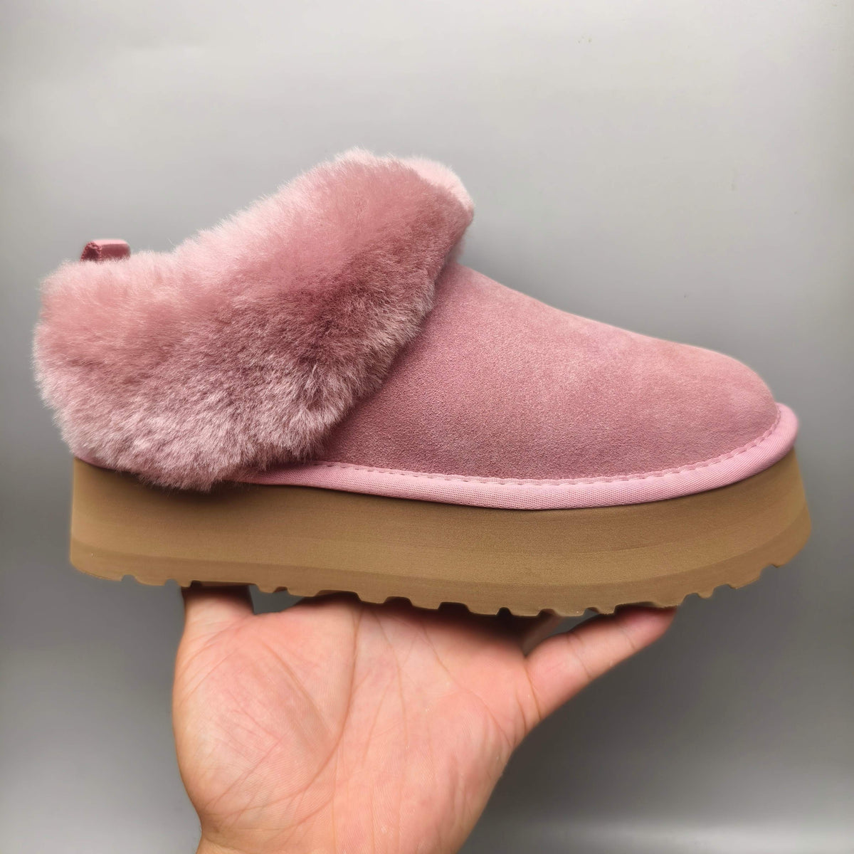 Pink Chunky Sole Suede Slip-On Lazy Shoes | In Stock
