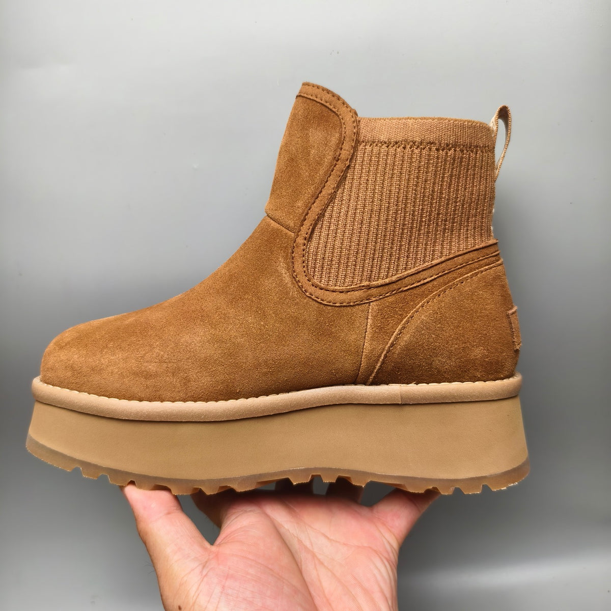 Chestnut 5cm Chunky Platform Fashion Sneakers | In Stock