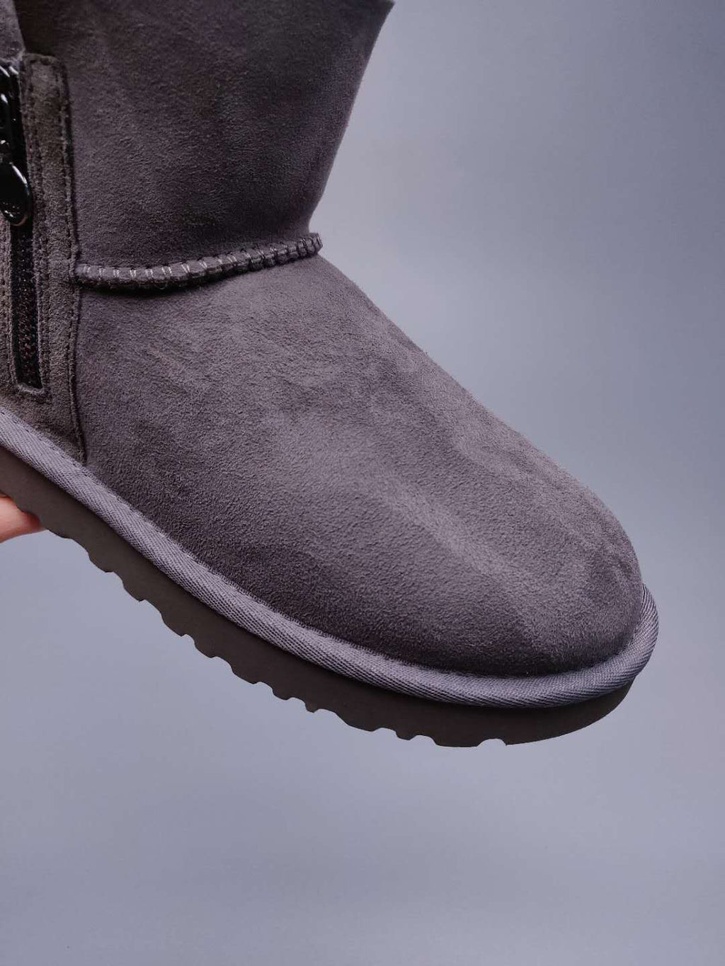 Grey Side Zip Ankle Boots | In Stock