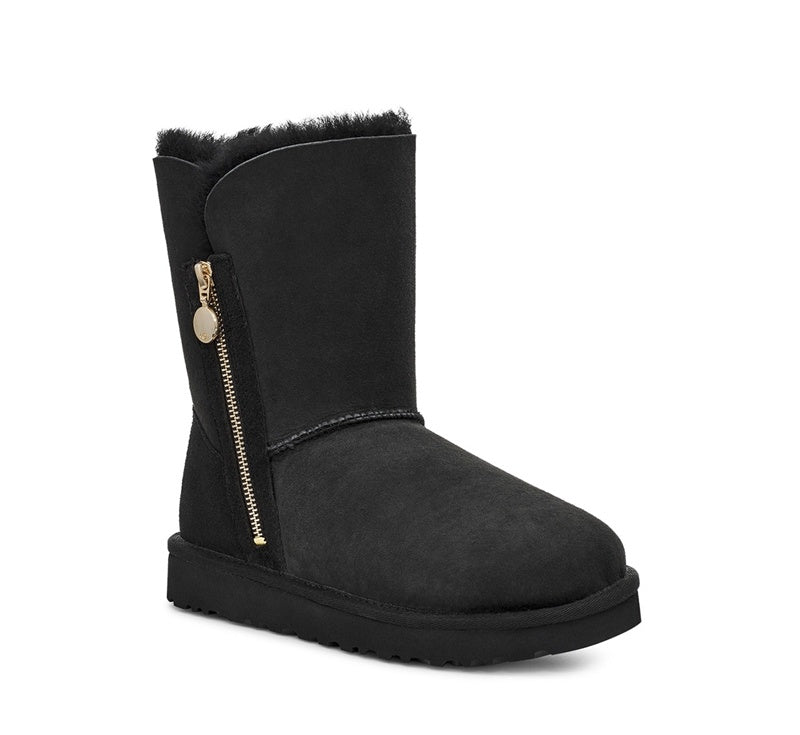 Black Side Zip Mid-Calf Boots | In Stock
