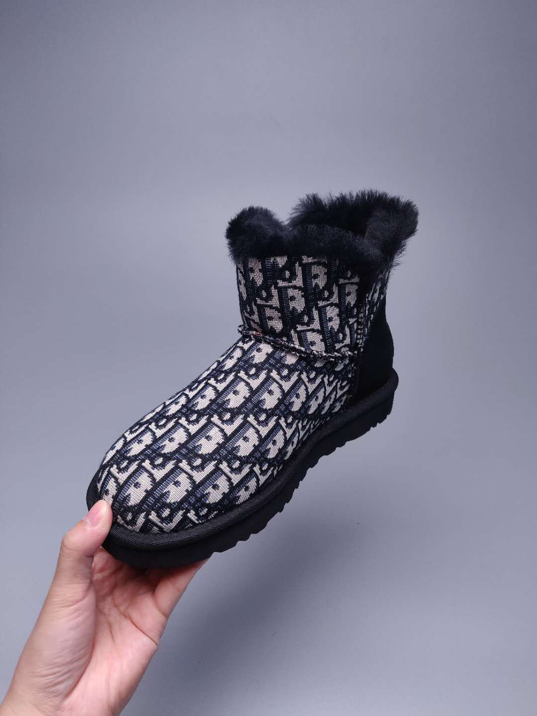 Black Fabric-Textured Shoes | Statement Style – In Stock